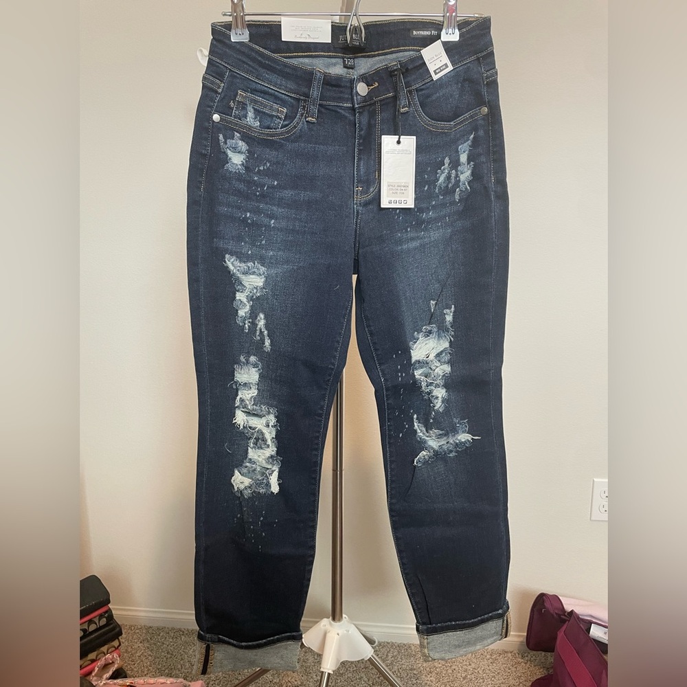 Judy Blue Dark Blue Boyfriend Jeans